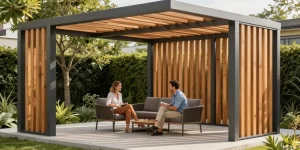 pergola bioclimatique bois et alu